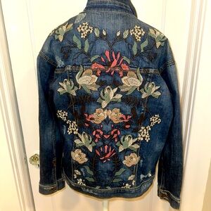 Joe’s Jeans Denim Embroidered Floral Oversized Jacket